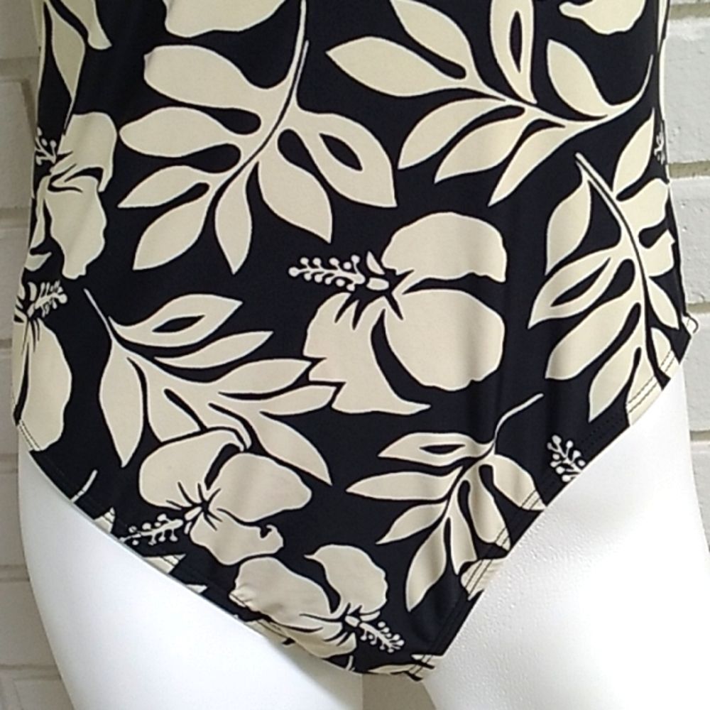 Sun Blush Tropical One Piece Bathing Suit. Size 14 - Picture 3 of 7